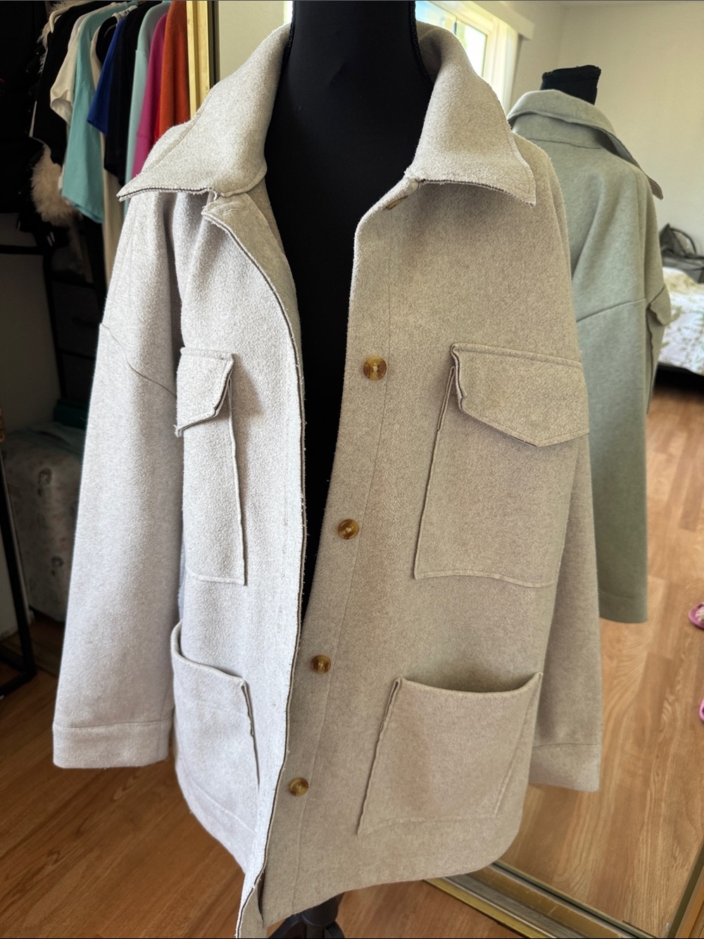 Banana Republic Light Beige Military-Style Field Jacket